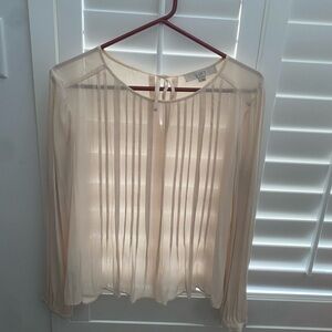 LOFT Cream Pleated Women's Top
